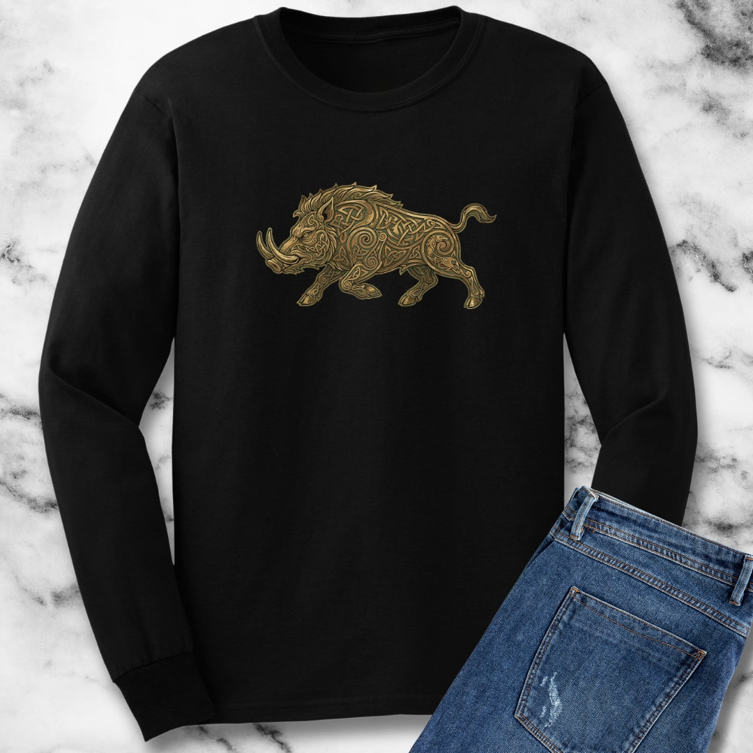 Celtic Knot Wild Boar Long Sleeve Tee