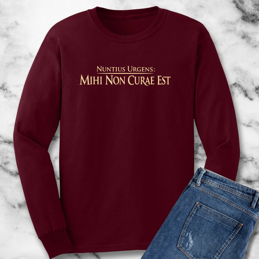 Breaking News: I Don't Care in Latin Unisex Long Sleeve Tee