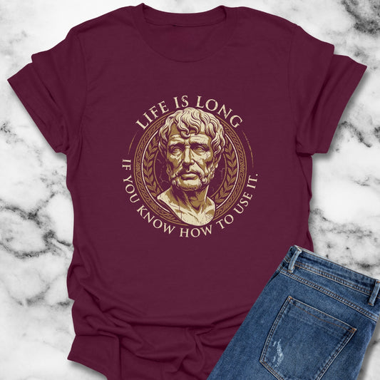 Seneca Life Is Long Quote T-Shirt