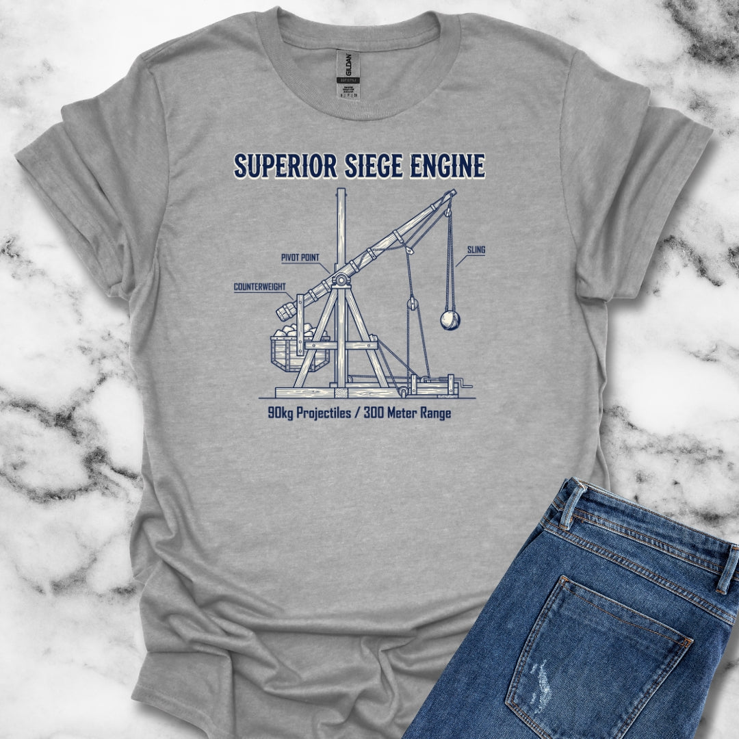 Trebuchet Schematic Siege Engine Unisex Lightweight T-Shirt