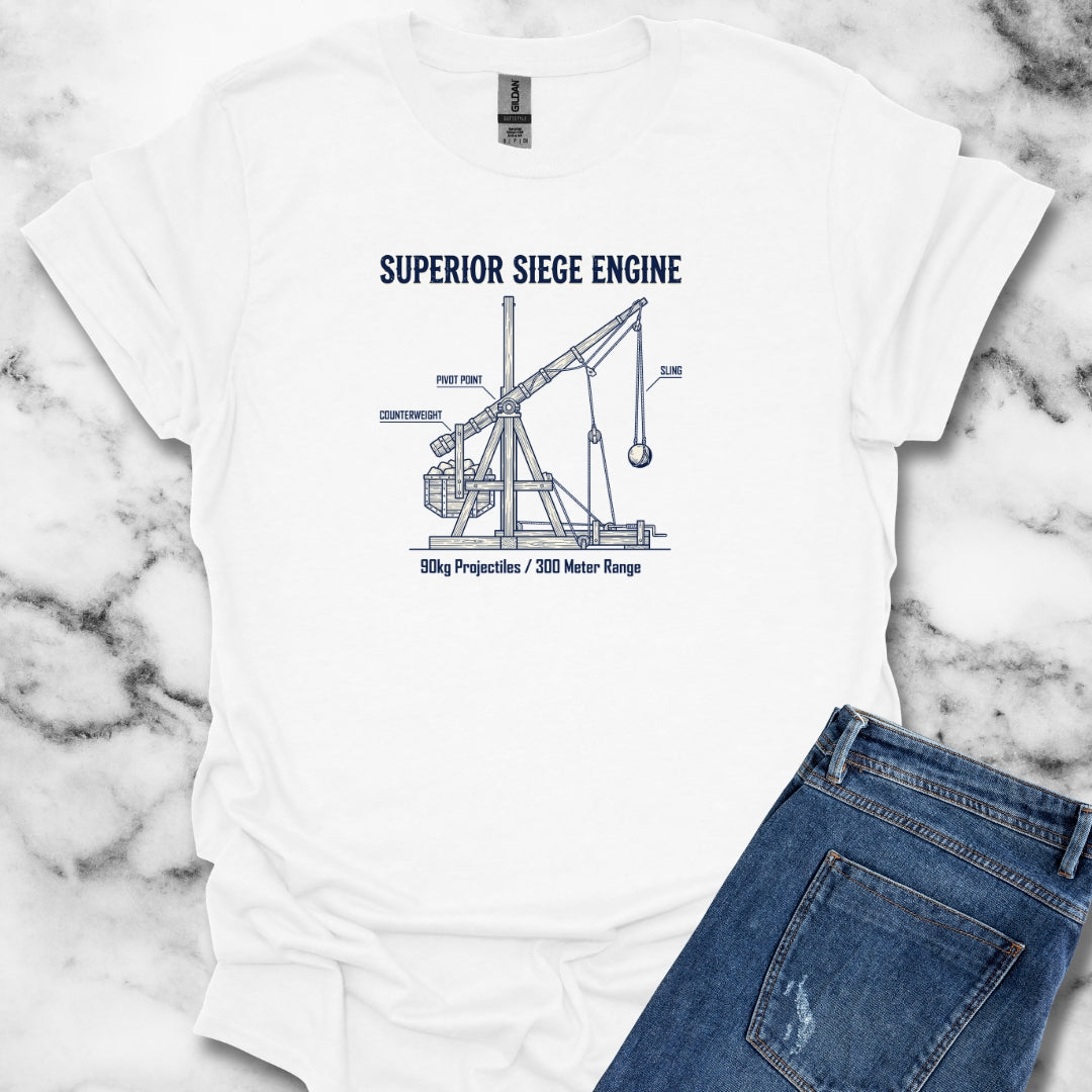 Trebuchet Schematic Siege Engine Unisex Lightweight T-Shirt