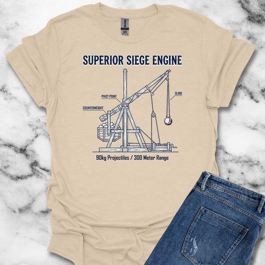 Trebuchet Schematic Siege Engine T-Shirt