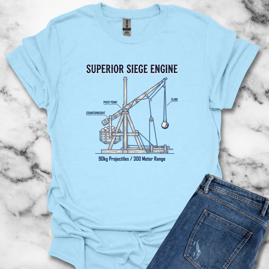 Trebuchet Schematic Siege Engine Unisex Lightweight T-Shirt