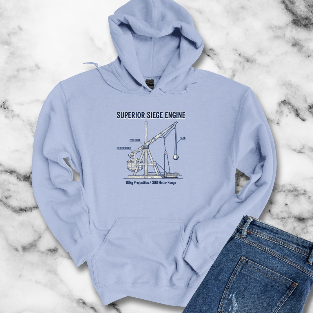 Trebuchet Schematic Siege Engine Hoodie Sweatshirt