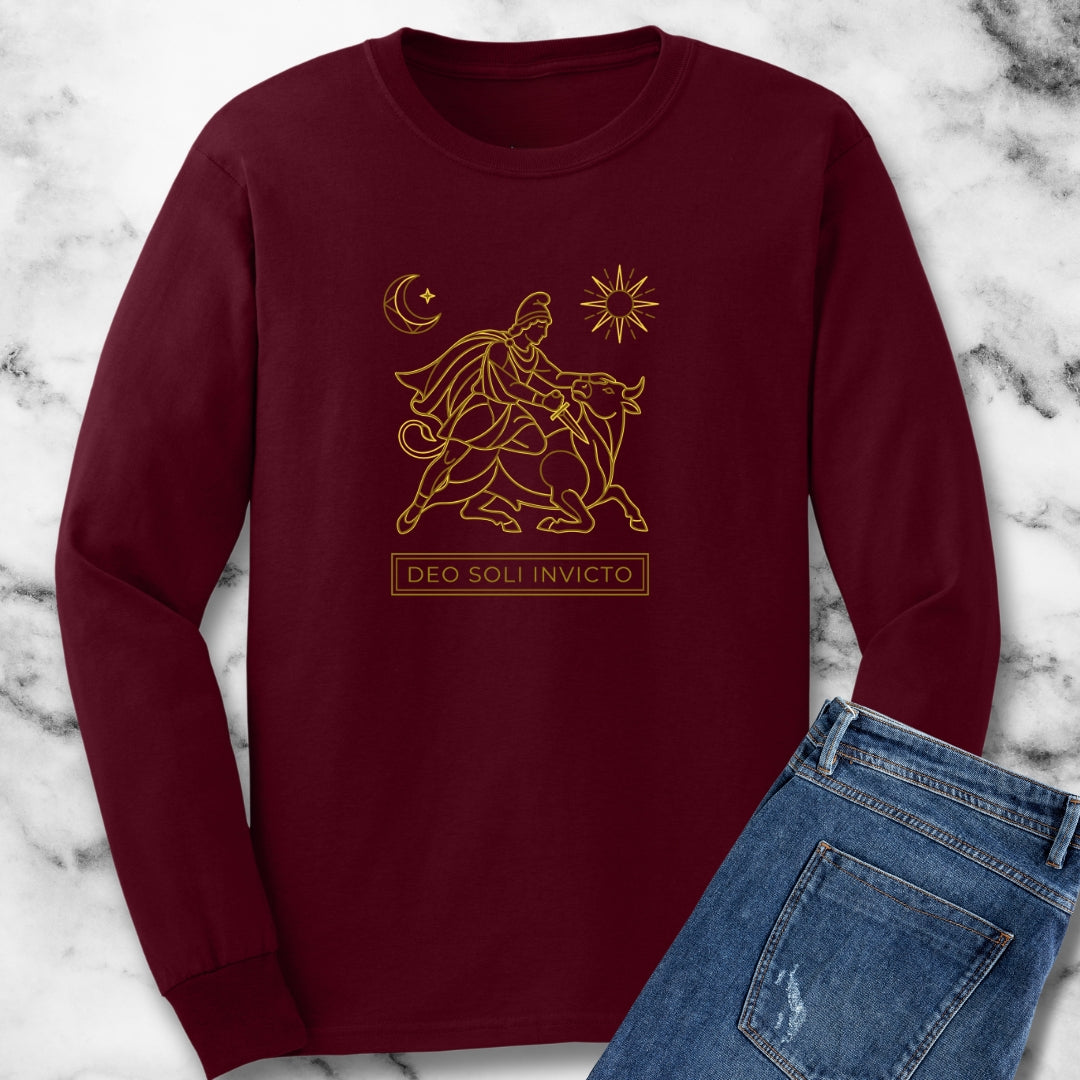 Cult of Mithras Sol Invictus Line Art Long Sleeve Tee