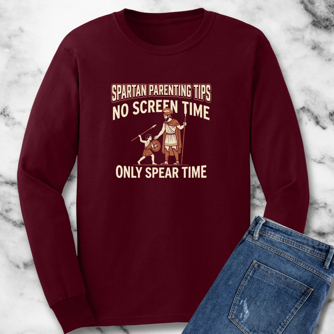 Spartan Parenting Tips Long Sleeve Tee