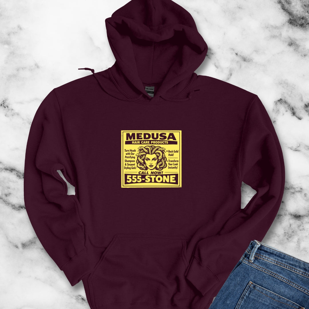 Medusa Hair Care Products Vintage Ad Style Hoodie Sweatshirt