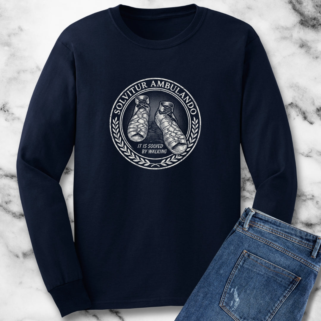 Solvitur Ambulando Saint Augustine Quote Solved by Walking Long Sleeve Tee