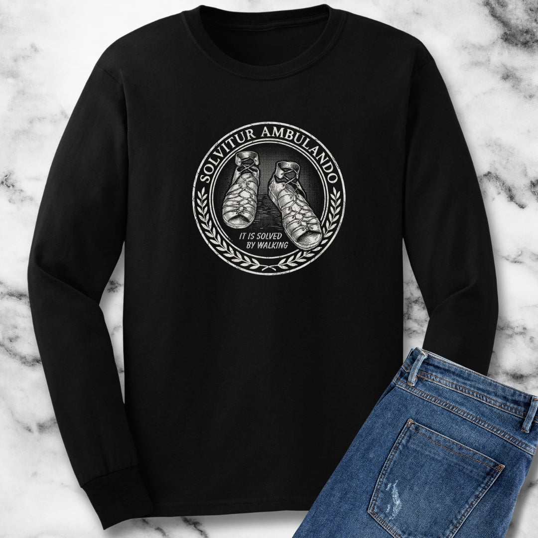 Solvitur Ambulando Saint Augustine Quote Solved by Walking Long Sleeve Tee