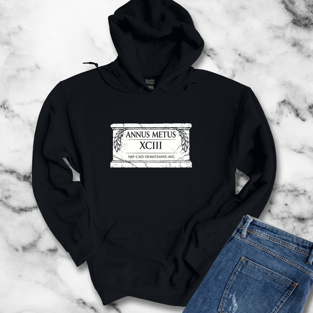 Emperor Domitian Year of Fear in Latin Hoodie Sweatshirt