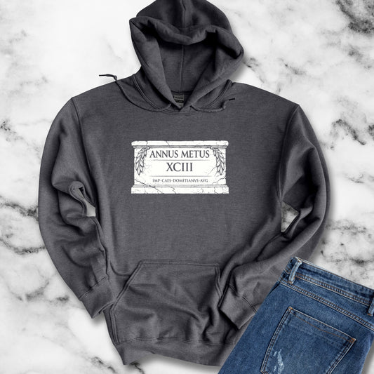 Emperor Domitian Year of Fear in Latin Hoodie Sweatshirt