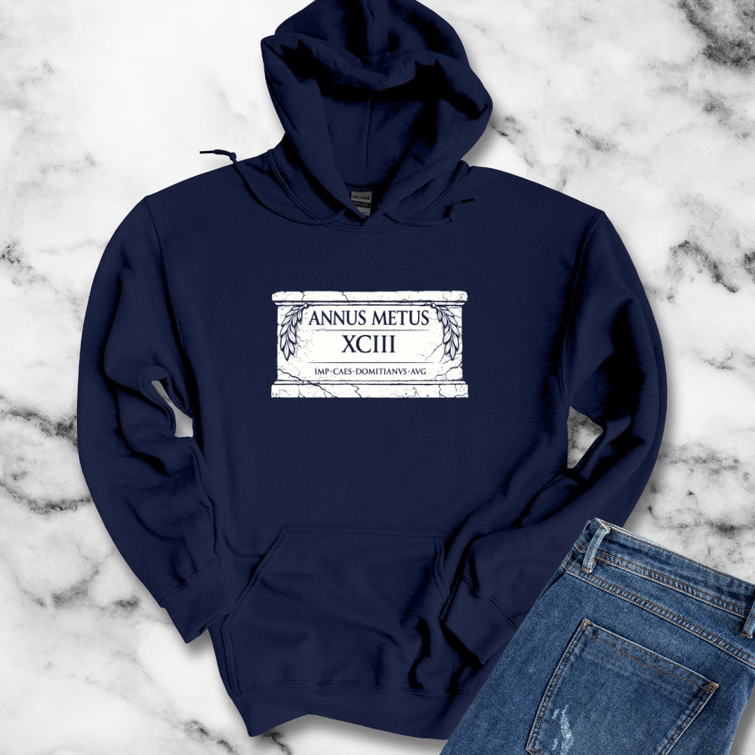 Emperor Domitian Year of Fear in Latin Hoodie Sweatshirt