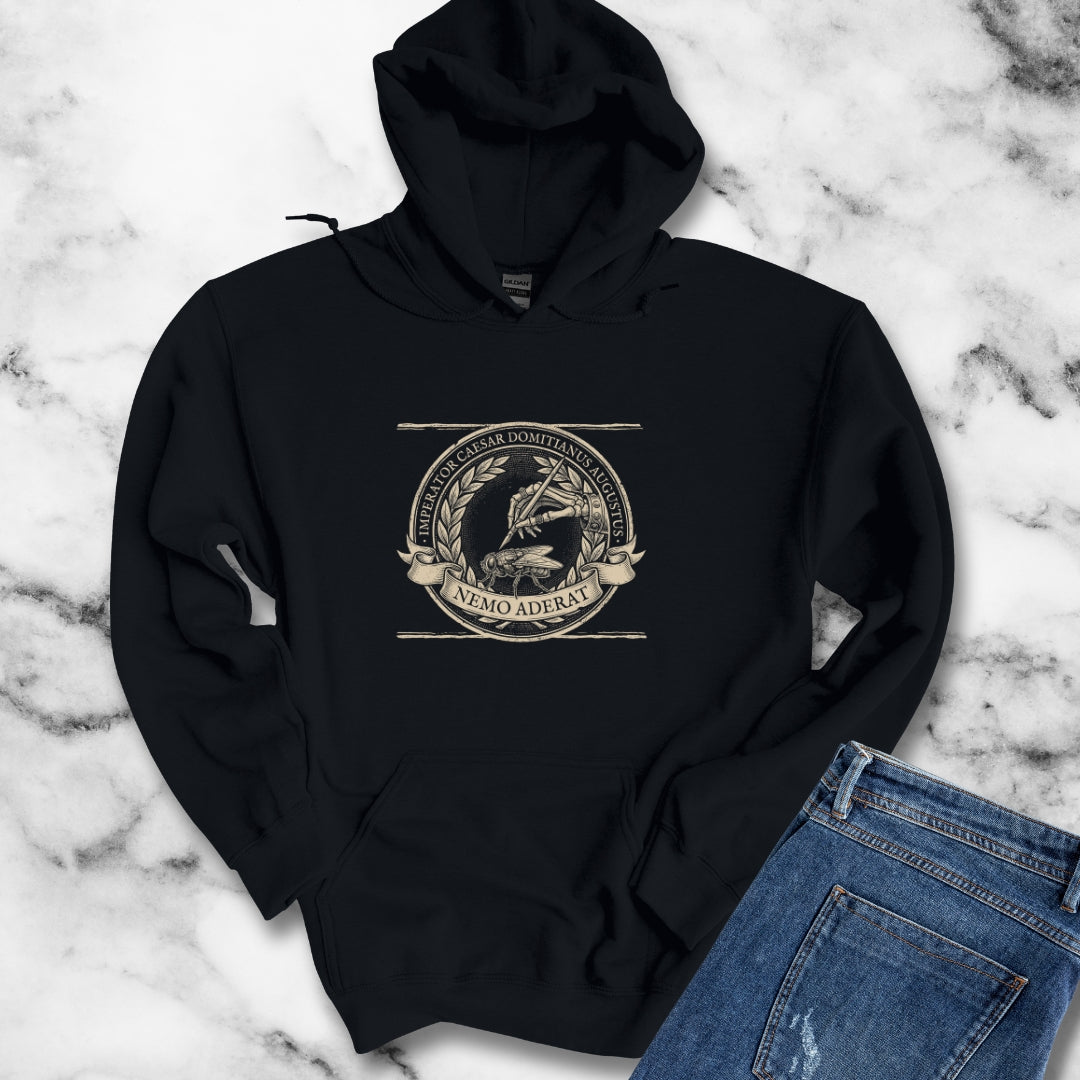 Emperor Domitian Fly Stylus Nobody Here in Latin Hoodie Sweatshirt