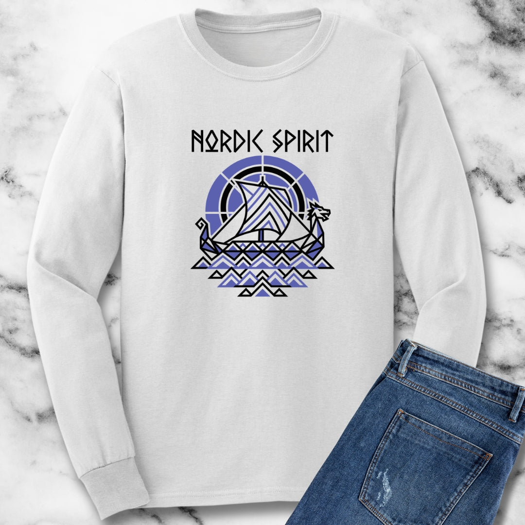 Nordic Spirit Viking Longbow Modernist Long Sleeve Tee