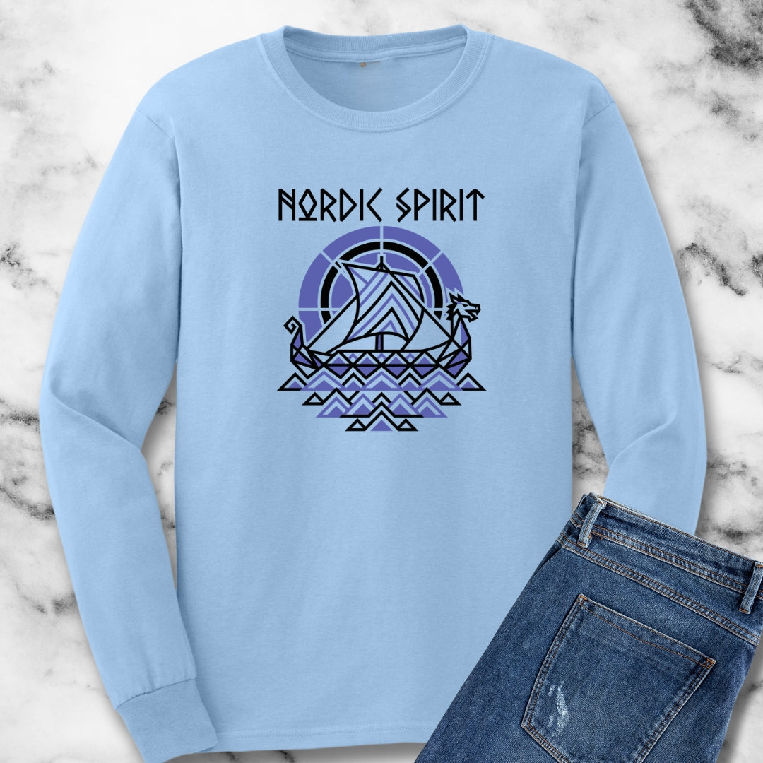 Nordic Spirit Viking Longbow Modernist Long Sleeve Tee
