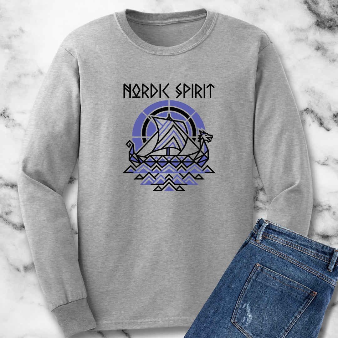 Nordic Spirit Viking Longbow Modernist Long Sleeve Tee