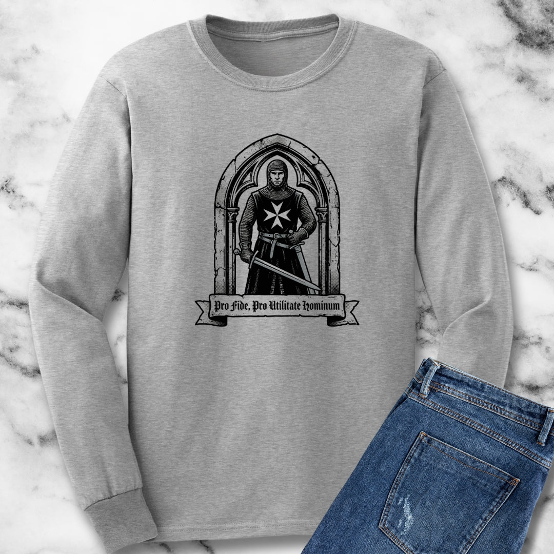 Knight Hospitaller For Faith For Benefit of Man Long Sleeve Tee