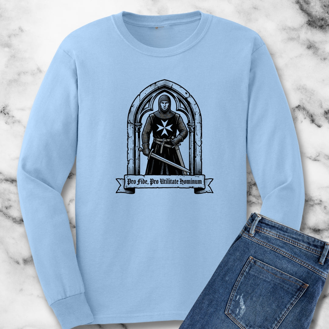 Knight Hospitaller For Faith For Benefit of Man Long Sleeve Tee