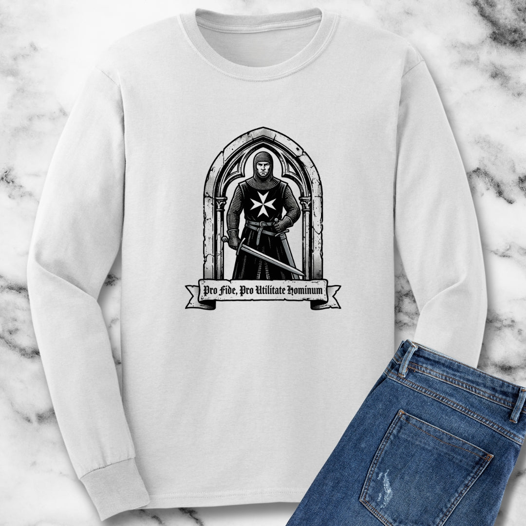 Knight Hospitaller For Faith For Benefit of Man Long Sleeve Tee
