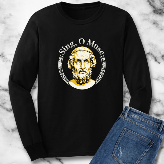 Sing O'Muse Homer Iliad Long Sleeve Tee