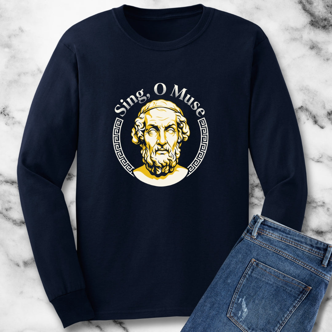 Sing O'Muse Homer Iliad Long Sleeve Tee
