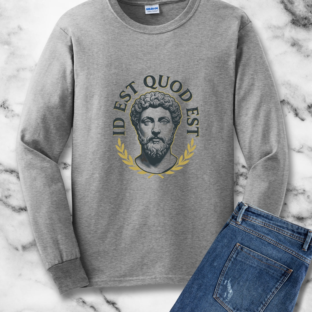 Aurelius It Is What It Is Latin Quote Long Sleeve Tee