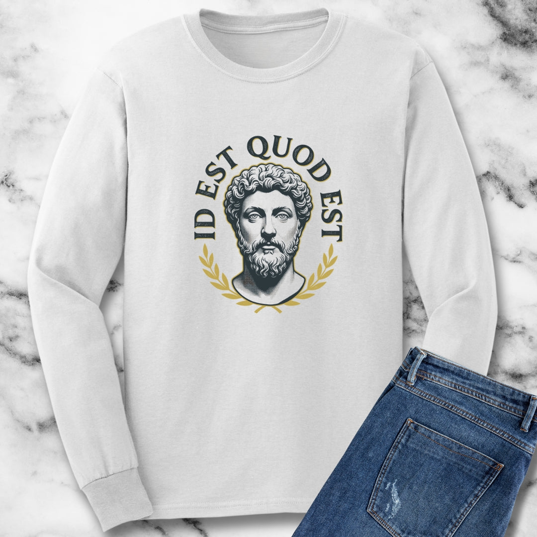 Aurelius It Is What It Is Latin Quote Long Sleeve Tee