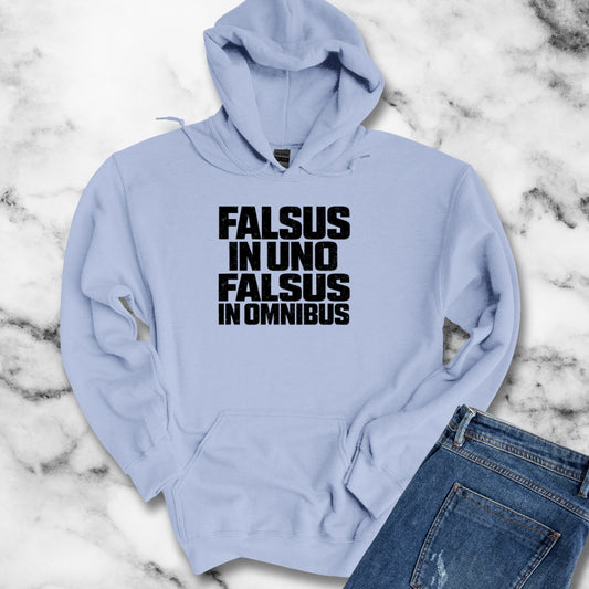 False in One Thing, False in Everything Latin Quote Hoodie Sweatshirt