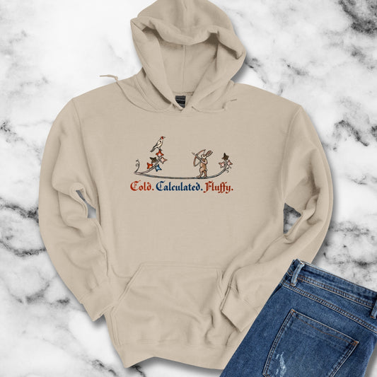 Cold Calculated Fluffy Rabbit Archer Medieval Marginalia Hoodie Sweatshirt