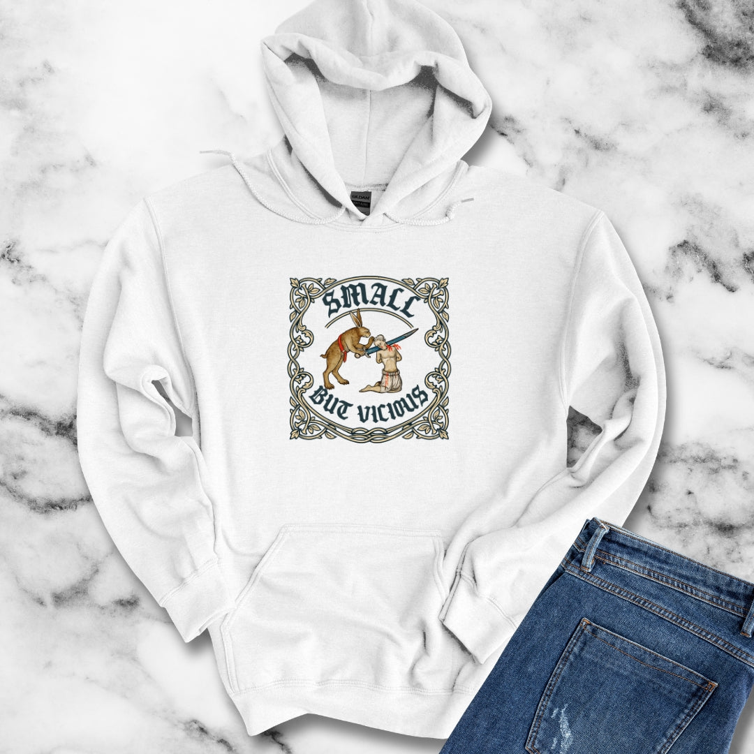 Small But Vicious Rabbit Medieval Marginalia Hoodie Sweatshirt