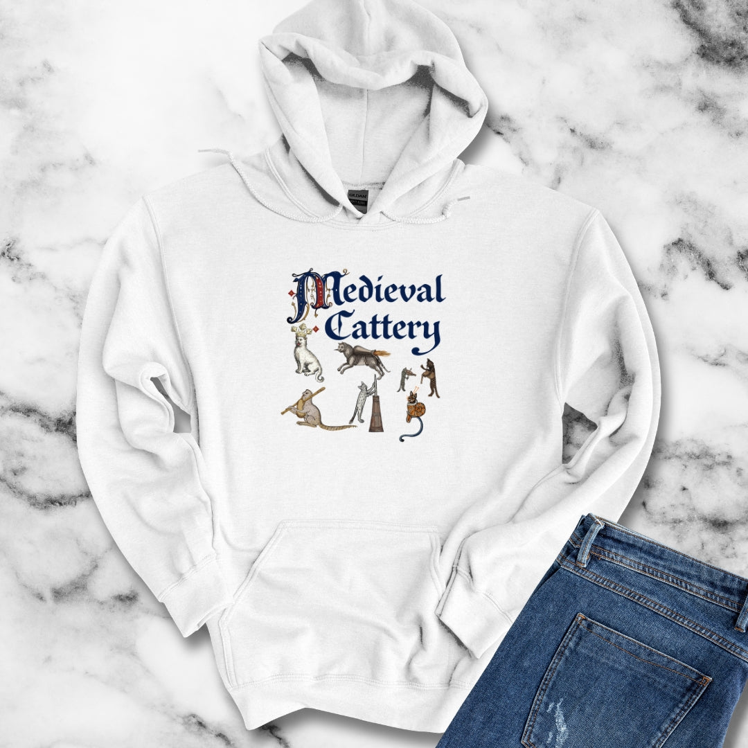 Medieval Cattery Cat Marginalia Hoodie Sweatshirt