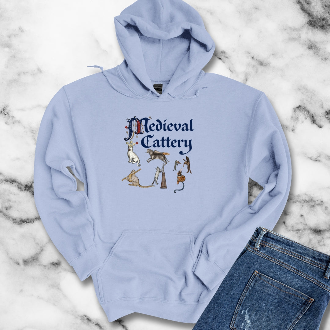 Medieval Cattery Cat Marginalia Hoodie Sweatshirt