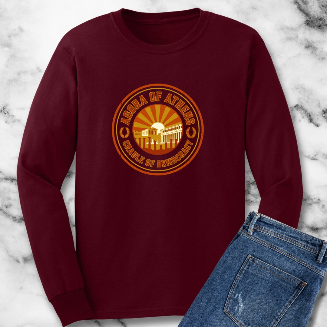 Athens Agora Cradle of Democracy Long Sleeve Tee