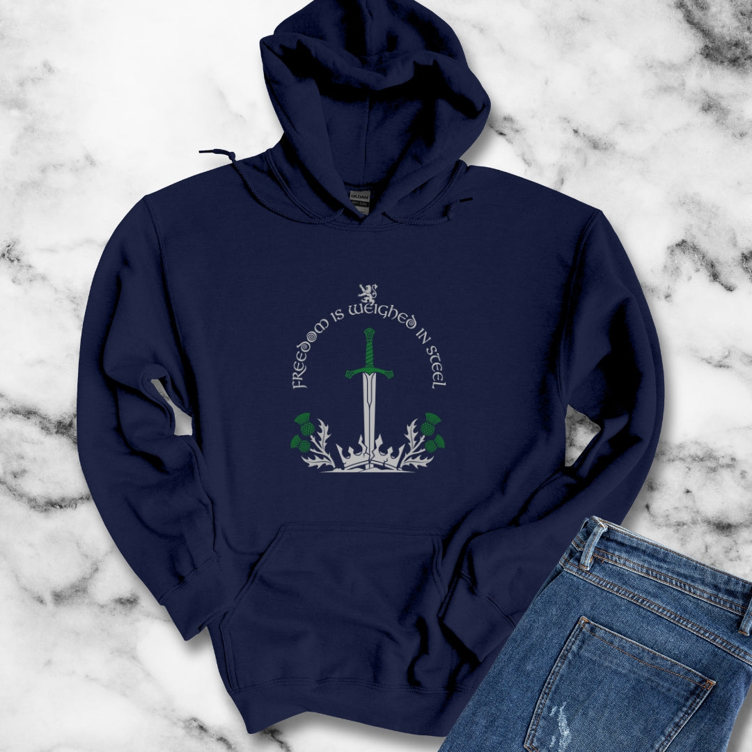 Scottish Freedom is Weighed in Steel Hoodie Sweatshirt