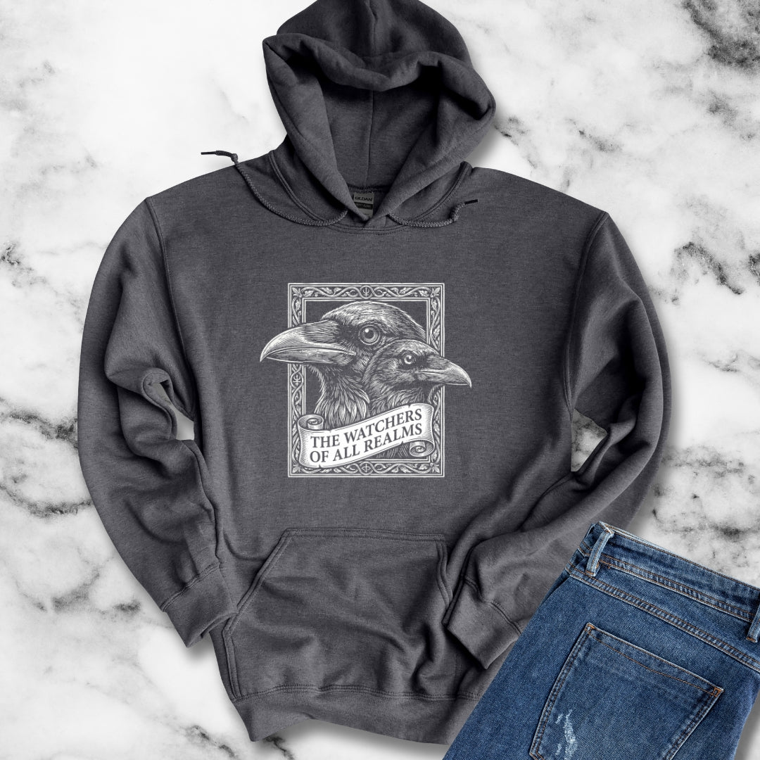 Huginn and Muninn Odin Ravens the Watchers Hoodie Sweatshirt