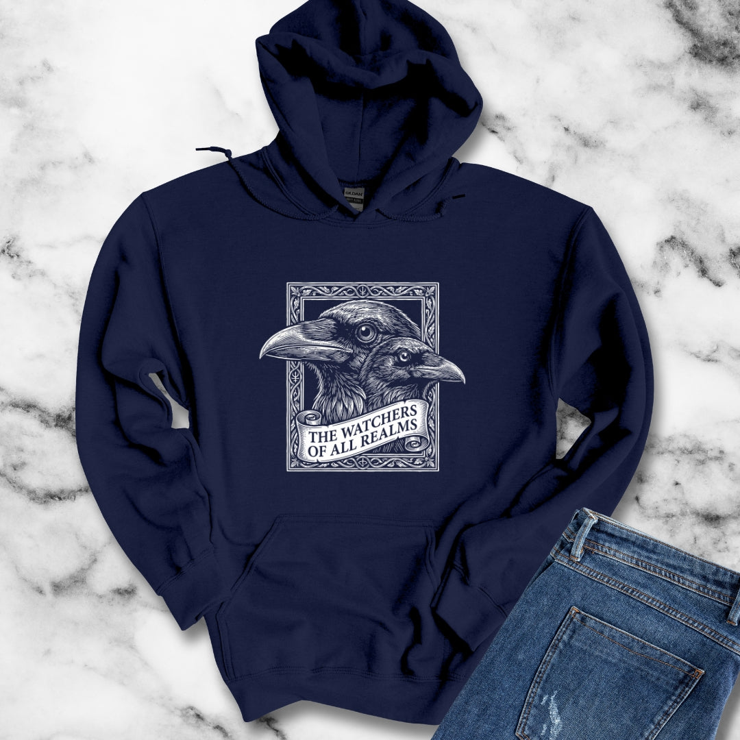 Huginn and Muninn Odin Ravens the Watchers Hoodie Sweatshirt