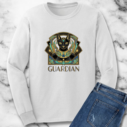 Bastet Guardian Art Deco Unisex Long Sleeve Tee