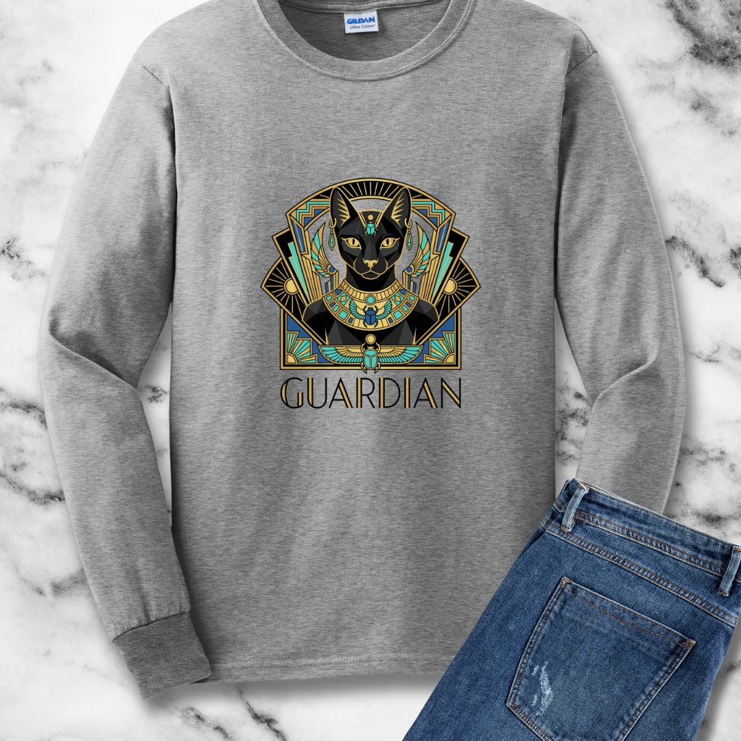 Bastet Guardian Art Deco Unisex Long Sleeve Tee