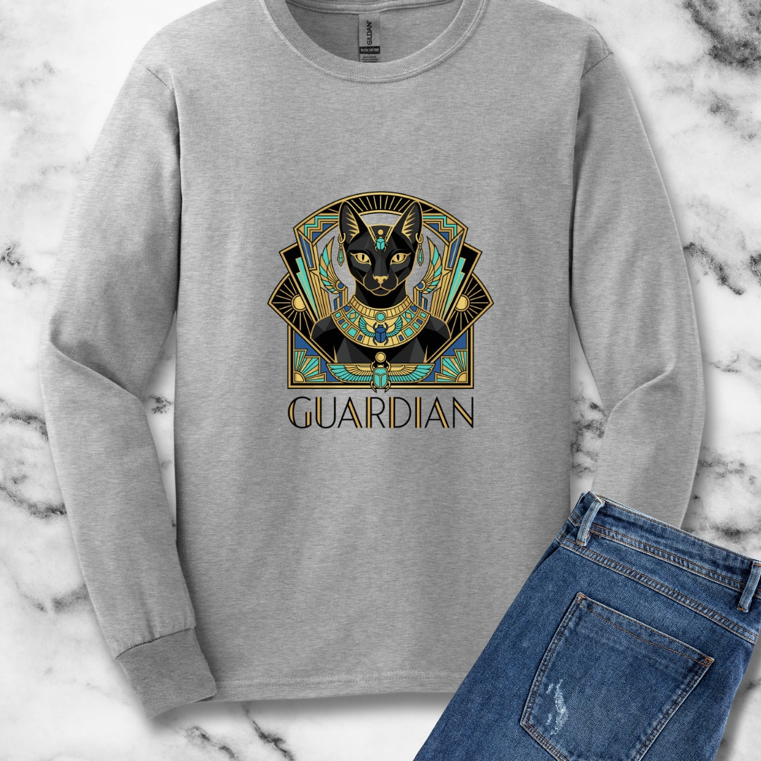 Bastet Guardian Art Deco Unisex Long Sleeve Tee