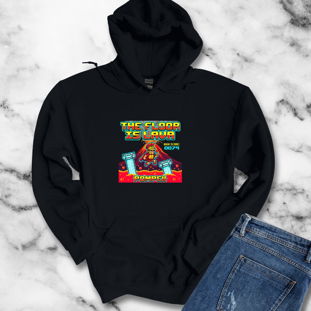 Pompeii Floor is Lava 8 Bit Hoodie