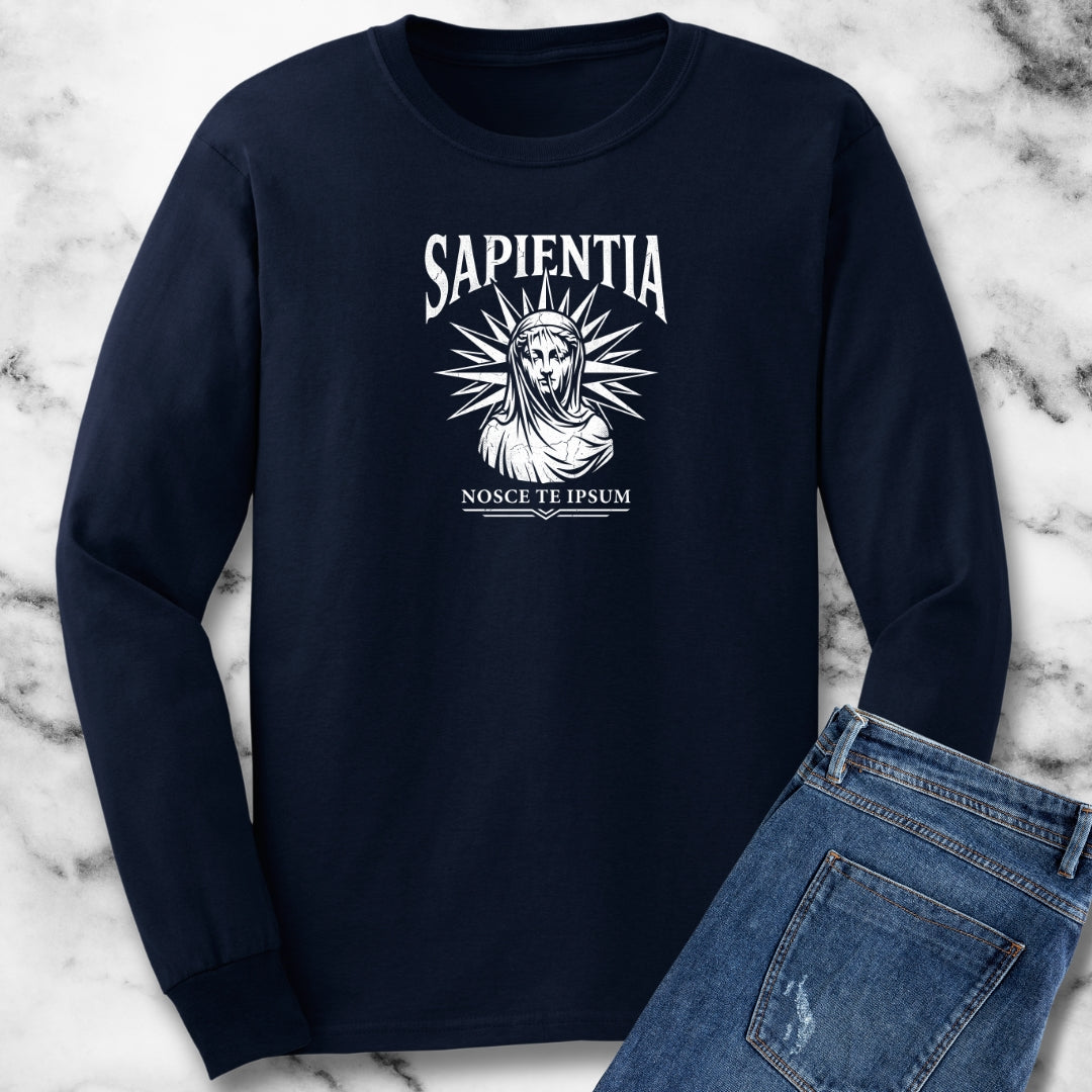 Wisdom Know Thyself Latin Long Sleeve Tee