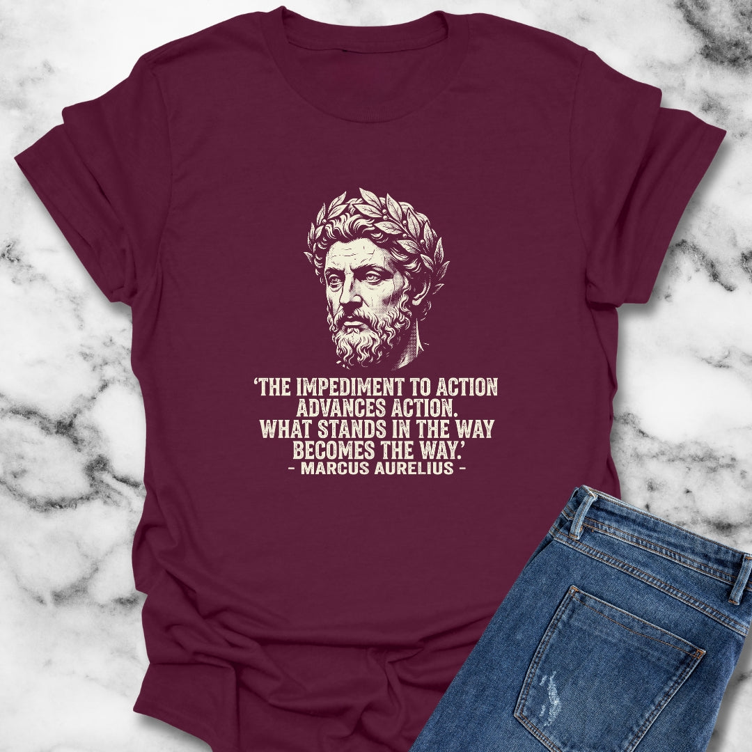 Marcus Aurelius Quote The Obstacle is the Way T-Shirt
