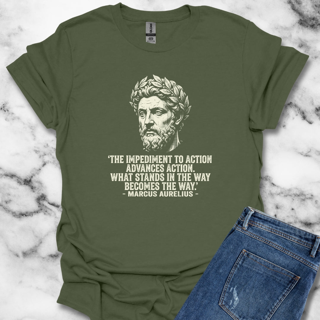 Marcus Aurelius Quote The Obstacle is the Way T-Shirt