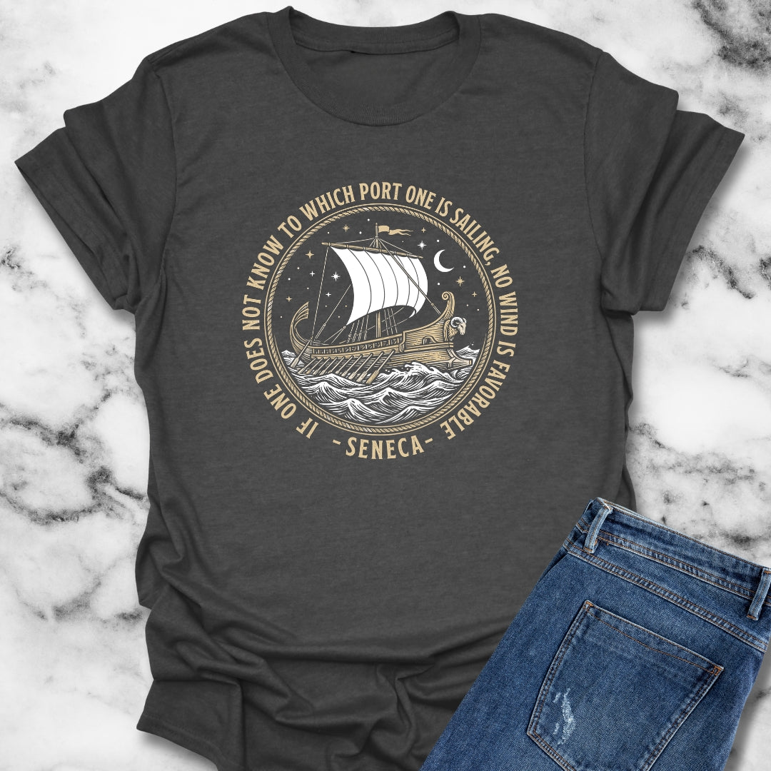 Seneca No Wind Is Favorable Quote T-Shirt