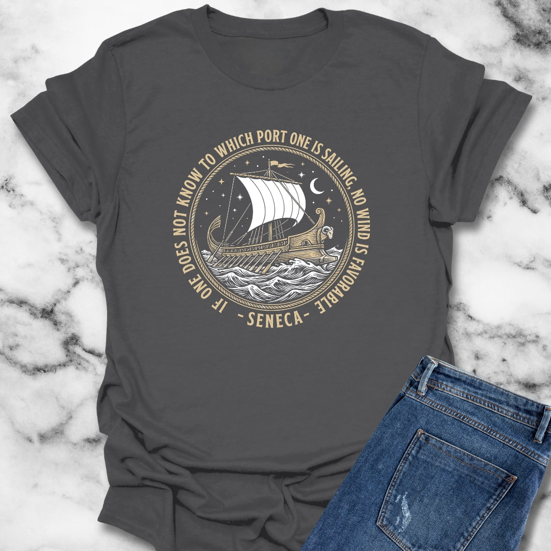 Seneca No Wind Is Favorable Quote T-Shirt