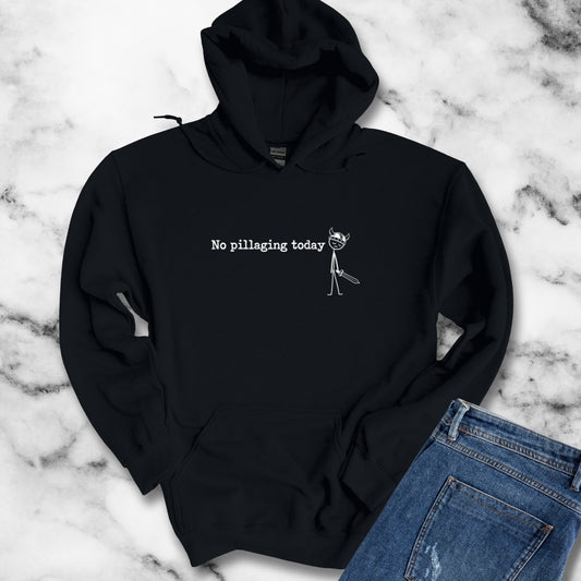 No Pillaging Today Sad Viking Hoodie