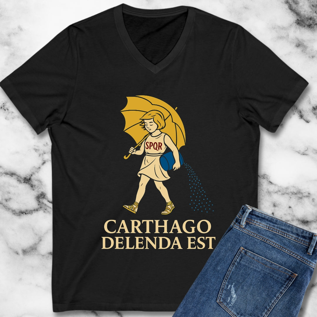 Carthago Delenda Est Morton's Salt Parody V-Neck