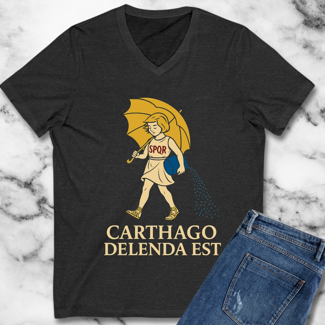 Carthago Delenda Est Morton's Salt Parody V-Neck