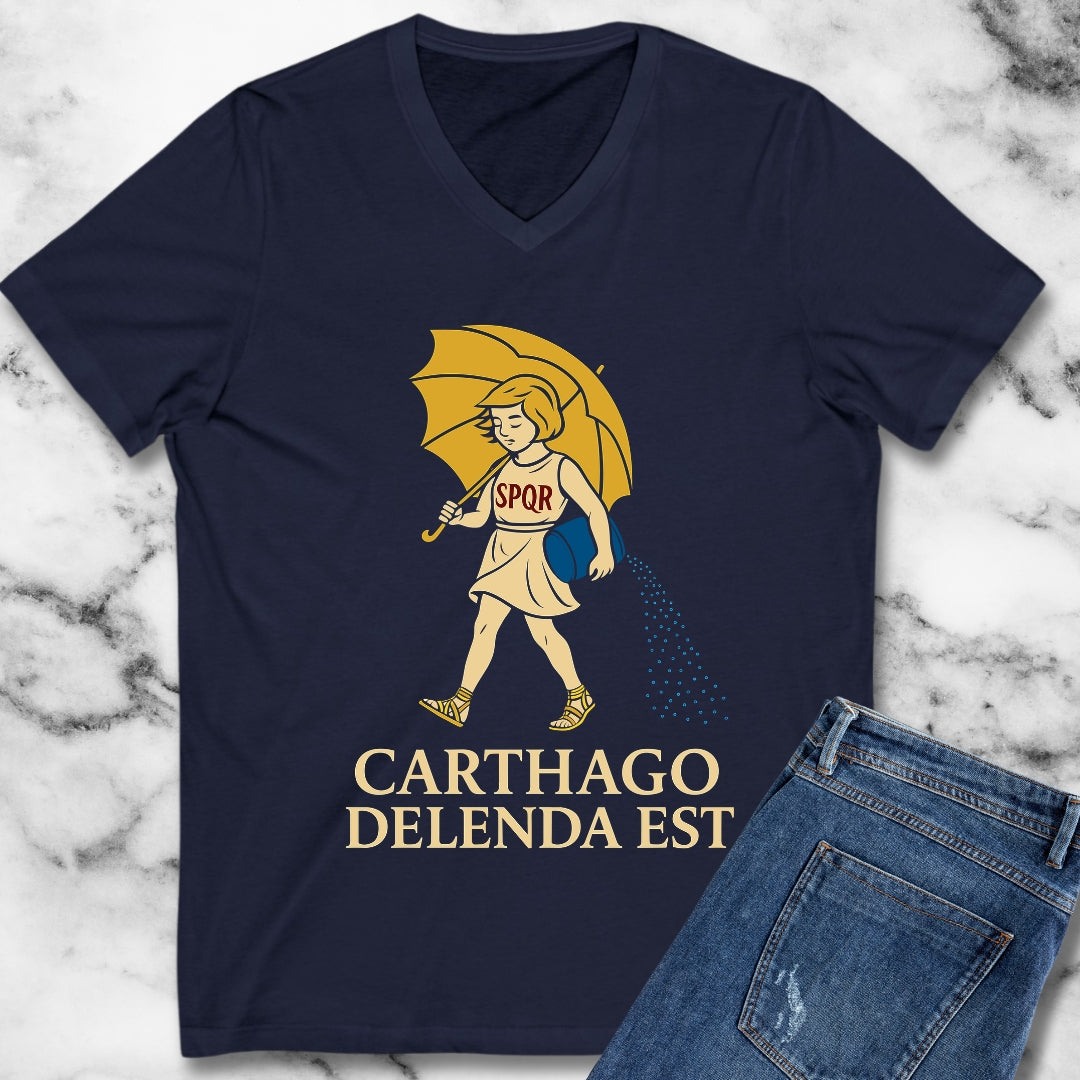 Carthago Delenda Est Morton's Salt Parody V-Neck