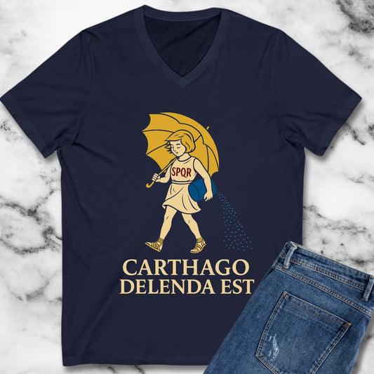 Carthago Delenda Est Morton's Salt Parody V-Neck